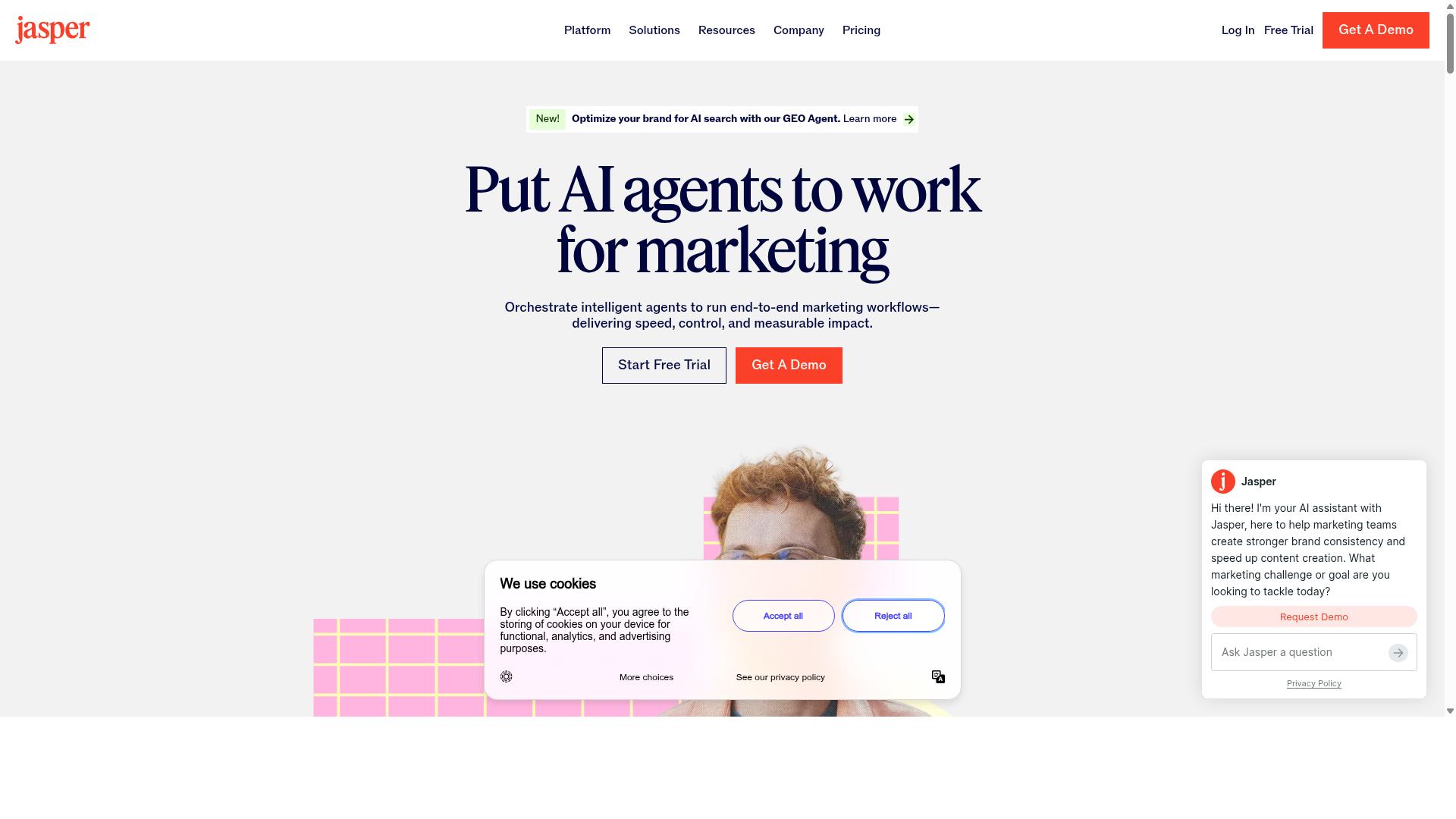 Jasper AI website